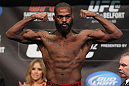 TORONTO, CANADA - SEPTEMBER 21: Jon "Bones" Jones weighs in during the UFC 152 weigh in at Mattamy Athletic Centre at the Gardens on September 21, 2012 in Toronto, Ontario, Canada. (Photo by Josh Hedges/Zuffa LLC/Zuffa LLC via Getty Images)