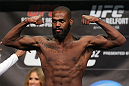 TORONTO, CANADA - SEPTEMBER 21: Jon "Bones" Jones weighs in during the UFC 152 weigh in at Mattamy Athletic Centre at the Gardens on September 21, 2012 in Toronto, Ontario, Canada. (Photo by Josh Hedges/Zuffa LLC/Zuffa LLC via Getty Images)