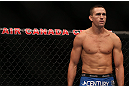 TORONTO, CANADA - SEPTEMBER 22: Kyle Noke stands in the Octagon before his welterweight bout against Charlie Brenneman at UFC 152 inside Air Canada Centre on September 22, 2012 in Toronto, Ontario, Canada. (Photo by Josh Hedges/Zuffa LLC/Zuffa LLC via Getty Images)