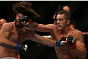 TORONTO, CANADA - SEPTEMBER 22: (R-L) Kyle Noke knocks out Charlie Brenneman with a punch during their welterweight bout at UFC 152 inside Air Canada Centre on September 22, 2012 in Toronto, Ontario, Canada. (Photo by Josh Hedges/Zuffa LLC/Zuffa LLC via Getty Images)