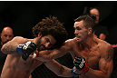 TORONTO, CANADA - SEPTEMBER 22: (R-L) Kyle Noke knocks out Charlie Brenneman with a punch during their welterweight bout at UFC 152 inside Air Canada Centre on September 22, 2012 in Toronto, Ontario, Canada. (Photo by Josh Hedges/Zuffa LLC/Zuffa LLC via Getty Images)