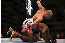 TORONTO, CANADA - SEPTEMBER 22: Mitch Gagnon (top) punches down at Walel Watson during their bantamweight bout at UFC 152 inside Air Canada Centre on September 22, 2012 in Toronto, Ontario, Canada. (Photo by Josh Hedges/Zuffa LLC/Zuffa LLC via Getty Images)