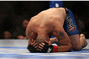 TORONTO, CANADA - SEPTEMBER 22: Mitch Gagnon reacts after defeating Walel Watson by submission during their bantamweight bout at UFC 152 inside Air Canada Centre on September 22, 2012 in Toronto, Ontario, Canada. (Photo by Josh Hedges/Zuffa LLC/Zuffa LLC via Getty Images)