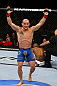 TORONTO, CANADA - SEPTEMBER 22: Mitch Gagnon reacts after defeating Walel Watson by submission during their bantamweight bout at UFC 152 inside Air Canada Centre on September 22, 2012 in Toronto, Ontario, Canada. (Photo by Al Bello/Zuffa LLC/Zuffa LLC via Getty Images)