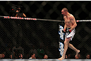 TORONTO, CANADA - SEPTEMBER 22: Seth Baczynski reacts after knocking out Simeon Thoresen during their welterweight bout at UFC 152 inside Air Canada Centre on September 22, 2012 in Toronto, Ontario, Canada. (Photo by Josh Hedges/Zuffa LLC/Zuffa LLC via Getty Images)