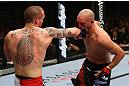 TORONTO, CANADA - SEPTEMBER 22: (L-R) Lance Benoist punches Sean Pierson during their welterweight bout at UFC 152 inside Air Canada Centre on September 22, 2012 in Toronto, Ontario, Canada. (Photo by Al Bello/Zuffa LLC/Zuffa LLC via Getty Images)