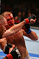 TORONTO, CANADA - SEPTEMBER 22: (R-L) Evan Dunham and T.J. Grant trade punches during their lightweight bout at UFC 152 inside Air Canada Centre on September 22, 2012 in Toronto, Ontario, Canada. (Photo by Al Bello/Zuffa LLC/Zuffa LLC via Getty Images)