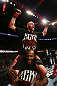 TORONTO, CANADA - SEPTEMBER 22: T.J. Grant reacts after defeating Evan Dunham during their lightweight bout at UFC 152 inside Air Canada Centre on September 22, 2012 in Toronto, Ontario, Canada. (Photo by Al Bello/Zuffa LLC/Zuffa LLC via Getty Images)