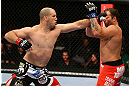 TORONTO, CANADA - SEPTEMBER 22: (L-R) Matt Hamill punches Roger Hollett during their light heavyweight bout at UFC 152 inside Air Canada Centre on September 22, 2012 in Toronto, Ontario, Canada. (Photo by Al Bello/Zuffa LLC/Zuffa LLC via Getty Images)
