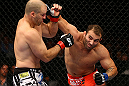 TORONTO, CANADA - SEPTEMBER 22: (R-L) Roger Hollett punches Matt Hamill during their light heavyweight bout at UFC 152 inside Air Canada Centre on September 22, 2012 in Toronto, Ontario, Canada. (Photo by Al Bello/Zuffa LLC/Zuffa LLC via Getty Images)