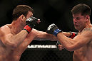 TORONTO, CANADA - SEPTEMBER 22: (L-R) Michael Bisping punches Brian Stann during their middleweight bout at UFC 152 inside Air Canada Centre on September 22, 2012 in Toronto, Ontario, Canada. (Photo by Josh Hedges/Zuffa LLC/Zuffa LLC via Getty Images)