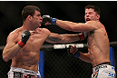 TORONTO, CANADA - SEPTEMBER 22: (L-R) Michael Bisping punches Brian Stann during their middleweight bout at UFC 152 inside Air Canada Centre on September 22, 2012 in Toronto, Ontario, Canada. (Photo by Josh Hedges/Zuffa LLC/Zuffa LLC via Getty Images)