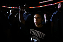 TORONTO, CANADA - SEPTEMBER 22: Joseph Benavidez enters the arena before his flyweight championship bout against Demetrious Johnson at UFC 152 inside Air Canada Centre on September 22, 2012 in Toronto, Ontario, Canada. (Photo by Al Bello/Zuffa LLC/Zuffa LLC via Getty Images)