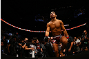 TORONTO, CANADA - SEPTEMBER 22: Joseph Benavidez enters the Octagon before his flyweight championship bout against Demetrious Johnson at UFC 152 inside Air Canada Centre on September 22, 2012 in Toronto, Ontario, Canada. (Photo by Al Bello/Zuffa LLC/Zuffa LLC via Getty Images)