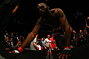 Jon Jones prepares to enter the Octagon before his light heavyweight championship bout against Vitor Belfort at UFC 152 inside Air Canada Centre on September 22, 2012 in Toronto, Ontario, Canada. (Photo by Al Bello/Zuffa LLC/Zuffa LLC via Getty Images)