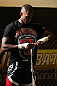 NOTTINGHAM, ENGLAND - SEPTEMBER 26:    Jimi Manuwa works out for the media during an open workout session at Gym Combat on September 26, 2012 in Nottingham, England.  (Photo by Josh Hedges/Zuffa LLC/Zuffa LLC via Getty Images)