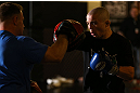 NOTTINGHAM, ENGLAND - SEPTEMBER 26:    Andy Ogle works out for the media during an open workout session at Gym Combat on September 26, 2012 in Nottingham, England.  (Photo by Josh Hedges/Zuffa LLC/Zuffa LLC via Getty Images)