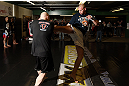 NOTTINGHAM, ENGLAND - SEPTEMBER 26:    Stefan Struve works out for the media during an open workout session at Gym Combat on September 26, 2012 in Nottingham, England.  (Photo by Josh Hedges/Zuffa LLC/Zuffa LLC via Getty Images)