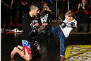 NOTTINGHAM, ENGLAND - SEPTEMBER 26:    Dan Hardy works out for the media during an open workout session at Gym Combat on September 26, 2012 in Nottingham, England.  (Photo by Josh Hedges/Zuffa LLC/Zuffa LLC via Getty Images)