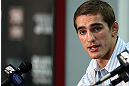 NOTTINGHAM, ENGLAND - SEPTEMBER 27:  John Hathaway interacts with media during a UFC press conference at the Hilton Hotel on September 27, 2012 in Nottingham, England.  (Photo by Josh Hedges/Zuffa LLC/Zuffa LLC via Getty Images)
