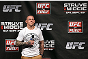 NOTTINGHAM, ENGLAND - SEPTEMBER 28:  Ross Pearson interacts with fans during a Q&A session before the UFC on Fuel TV weigh in at Capital FM Arena on September 28, 2012 in Nottingham, England.  (Photo by Josh Hedges/Zuffa LLC/Zuffa LLC via Getty Images)