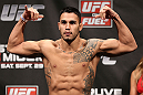 NOTTINGHAM, ENGLAND - SEPTEMBER 28:  Brad Tavares weighs in during the UFC on Fuel TV weigh in at Capital FM Arena on September 28, 2012 in Nottingham, England.  (Photo by Josh Hedges/Zuffa LLC/Zuffa LLC via Getty Images)