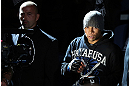 NOTTINGHAM, ENGLAND - SEPTEMBER 29:  Robbie Peralta enters the arena before his featherweight fight against Jason Young at the UFC on Fuel TV event at Capital FM Arena on September 29, 2012 in Nottingham, England.  (Photo by Josh Hedges/Zuffa LLC/Zuffa LLC via Getty Images)