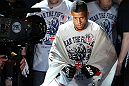 NOTTINGHAM, ENGLAND - SEPTEMBER 29:  Jason Young enters the arena before his featherweight fight against Robbie Peralta at the UFC on Fuel TV event at Capital FM Arena on September 29, 2012 in Nottingham, England.  (Photo by Josh Hedges/Zuffa LLC/Zuffa LLC via Getty Images)