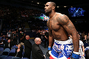 NOTTINGHAM, ENGLAND - SEPTEMBER 29:  Jimi Manuwa enters the Octagon before his light heavyweight fight against Kyle Kingsbury at the UFC on Fuel TV event at Capital FM Arena on September 29, 2012 in Nottingham, England.  (Photo by Josh Hedges/Zuffa LLC/Zuffa LLC via Getty Images)