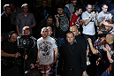 NOTTINGHAM, ENGLAND - SEPTEMBER 29:  Paul Sass enters the arena before his lightweight fight against Matt Wiman at the UFC on Fuel TV event at Capital FM Arena on September 29, 2012 in Nottingham, England.  (Photo by Josh Hedges/Zuffa LLC/Zuffa LLC via Getty Images)