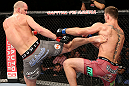 NOTTINGHAM, ENGLAND - SEPTEMBER 29:  (L-R) Strefan Struve kicks Stipe Miocic during their heavyweight fight at the UFC on Fuel TV event at Capital FM Arena on September 29, 2012 in Nottingham, England.  (Photo by Josh Hedges/Zuffa LLC/Zuffa LLC via Getty Images)