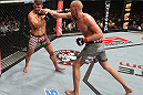 NOTTINGHAM, ENGLAND - SEPTEMBER 29:  (R-L) Strefan Struve punches Stipe Miocic during their heavyweight fight at the UFC on Fuel TV event at Capital FM Arena on September 29, 2012 in Nottingham, England.  (Photo by Josh Hedges/Zuffa LLC/Zuffa LLC via Getty Images)