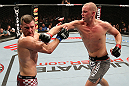 NOTTINGHAM, ENGLAND - SEPTEMBER 29:  (R-L) Strefan Struve punches Stipe Miocic during their heavyweight fight at the UFC on Fuel TV event at Capital FM Arena on September 29, 2012 in Nottingham, England.  (Photo by Josh Hedges/Zuffa LLC/Zuffa LLC via Getty Images)