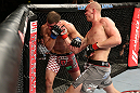 NOTTINGHAM, ENGLAND - SEPTEMBER 29:  (R-L) Strefan Struve punches Stipe Miocic during their heavyweight fight at the UFC on Fuel TV event at Capital FM Arena on September 29, 2012 in Nottingham, England.  (Photo by Josh Hedges/Zuffa LLC/Zuffa LLC via Getty Images)