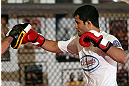 MINNEAPOLIS, MN - OCTOBER 02:  Jussier Formiga works out for media and fans during an open training session at Cellar Kickboxing and Martial Arts on October 2, 2012 in Minneapolis, Minnesota.  (Photo by Josh Hedges/Zuffa LLC/Zuffa LLC via Getty Images)