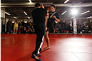 MINNEAPOLIS, MN - OCTOBER 02:  Jake Ellenberger works out for media and fans during an open training session at Cellar Kickboxing and Martial Arts on October 2, 2012 in Minneapolis, Minnesota.  (Photo by Josh Hedges/Zuffa LLC/Zuffa LLC via Getty Images)