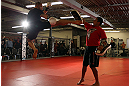 MINNEAPOLIS, MN - OCTOBER 02:  Travis Browne works out for media and fans during an open training session at Cellar Kickboxing and Martial Arts on October 2, 2012 in Minneapolis, Minnesota.  (Photo by Josh Hedges/Zuffa LLC/Zuffa LLC via Getty Images)