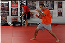 MINNEAPOLIS, MN - OCTOBER 02:  Jacob Volkmann works out for media and fans during an open training session at Cellar Kickboxing and Martial Arts on October 2, 2012 in Minneapolis, Minnesota.  (Photo by Josh Hedges/Zuffa LLC/Zuffa LLC via Getty Images)