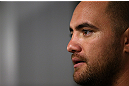 MINNEAPOLIS, MN - OCTOBER 02:  Travis Browne answers questions from media during an open training session at Cellar Kickboxing and Martial Arts on October 2, 2012 in Minneapolis, Minnesota.  (Photo by Josh Hedges/Zuffa LLC/Zuffa LLC via Getty Images)