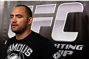 MINNEAPOLIS, MN - OCTOBER 02:  Travis Browne answers questions from media during an open training session at Cellar Kickboxing and Martial Arts on October 2, 2012 in Minneapolis, Minnesota.  (Photo by Josh Hedges/Zuffa LLC/Zuffa LLC via Getty Images)