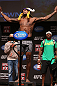 MINNEAPOLIS, MN - OCTOBER 04:  Michael Johnson weighs in during the UFC on FX weigh in at Pantages Theater on October 4, 2012 in Minneapolis, Minnesota.  (Photo by Josh Hedges/Zuffa LLC/Zuffa LLC via Getty Images)