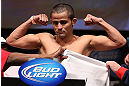 MINNEAPOLIS, MN - OCTOBER 04:  Jussier Formiga weighs in during the UFC on FX weigh in at Pantages Theater on October 4, 2012 in Minneapolis, Minnesota.  (Photo by Josh Hedges/Zuffa LLC/Zuffa LLC via Getty Images)