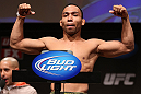 MINNEAPOLIS, MN - OCTOBER 04:  John Dodson weighs in during the UFC on FX weigh in at Pantages Theater on October 4, 2012 in Minneapolis, Minnesota.  (Photo by Josh Hedges/Zuffa LLC/Zuffa LLC via Getty Images)