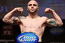 MINNEAPOLIS, MN - OCTOBER 04:  Justin Edwards weighs in during the UFC on FX weigh in at Pantages Theater on October 4, 2012 in Minneapolis, Minnesota.  (Photo by Josh Hedges/Zuffa LLC/Zuffa LLC via Getty Images)