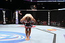 MINNEAPOLIS, MN - OCTOBER 05:  Darren Uyenoyama reacts after defeating Phil Harris during their flyweight fight at the UFC on FX event at Target Center on October 5, 2012 in Minneapolis, Minnesota.  (Photo by Josh Hedges/Zuffa LLC/Zuffa LLC via Getty Images)