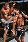 MINNEAPOLIS, MN - OCTOBER 05:  (R-L) Marcus LeVesseur punches Carlo Prater during their lightweight fight at the UFC on FX event at Target Center on October 5, 2012 in Minneapolis, Minnesota.  (Photo by Josh Hedges/Zuffa LLC/Zuffa LLC via Getty Images)
