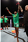 MINNEAPOLIS, MN - OCTOBER 05:  Michael Johnson reacts after knocking out Danny Castillo during their lightweight fight at the UFC on FX event at Target Center on October 5, 2012 in Minneapolis, Minnesota.  (Photo by Josh Hedges/Zuffa LLC/Zuffa LLC via Getty Images)
