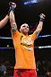 MINNEAPOLIS, MN - OCTOBER 05:  Justin Edwards reacts after defeating Josh Neer during their welterweight fight at the UFC on FX event at Target Center on October 5, 2012 in Minneapolis, Minnesota.  (Photo by Josh Hedges/Zuffa LLC/Zuffa LLC via Getty Images)