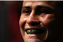 MINNEAPOLIS, MN - OCTOBER 05:  Jussier Formiga prepares to enter the Octagon before his flyweight fight against John Dodson at the UFC on FX event at Target Center on October 5, 2012 in Minneapolis, Minnesota.  (Photo by Josh Hedges/Zuffa LLC/Zuffa LLC via Getty Images)