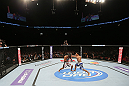 MINNEAPOLIS, MN - OCTOBER 05:  (R-L) John Dodson punches Jussier Formiga during their flyweight fight at the UFC on FX event at Target Center on October 5, 2012 in Minneapolis, Minnesota.  (Photo by Josh Hedges/Zuffa LLC/Zuffa LLC via Getty Images)